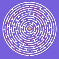 Maze. Circle labyrinth or puzzle game. Find the right way or solution. Vector illustration